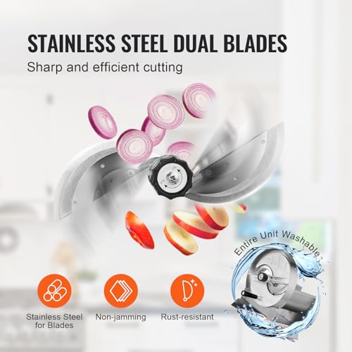 Manual Vegetable Fruit Slicer - Stainless Steel Adjustable Thickness with Spare Blades - Variation of THIS listing