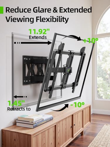 USX MOUNT Ultra Slim TV Wall Mount 37-90 Inch Full Motion Dual Swivel Tilt Max 120lbs