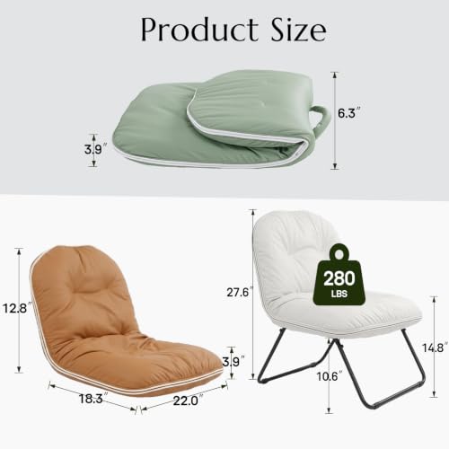 ZonLi Adjustable Floor Chair with Back Support - Brown, Cozy Lounge Seat