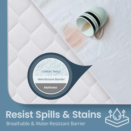 Queen Zippered Mattress Protector 9-12 Inch Waterproof Encasement - Breathable & Noiseless
