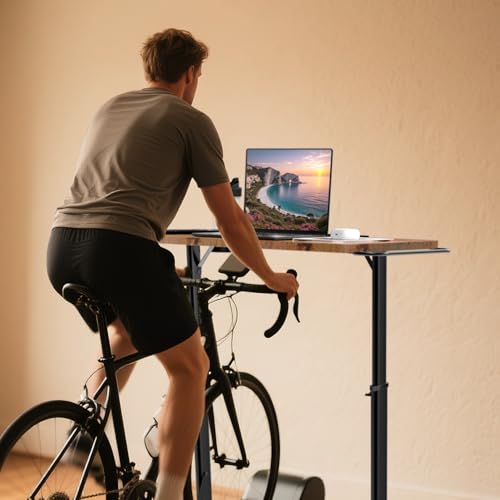 Adjustable Treadmill Desk Stand for Walking, Cycling & Workstation - Rustic Brown
