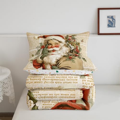 Feelyou Christmas Comforter Set Queen Light Brown Kids Bedding