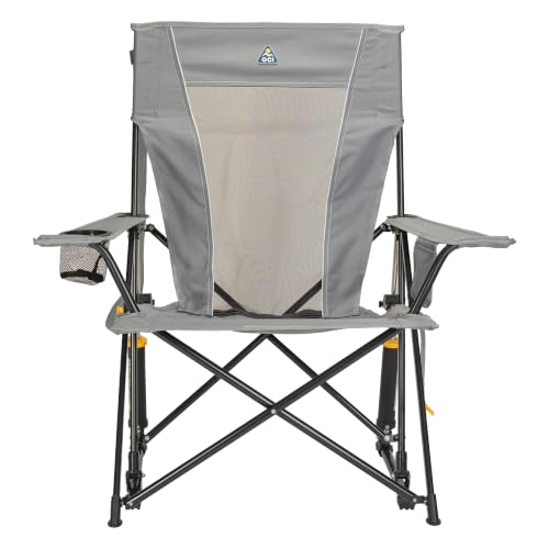 GCI Outdoor Comfort Pro Rocker Grey - Portable Outdoor Rocking Chair with Beverage Holder