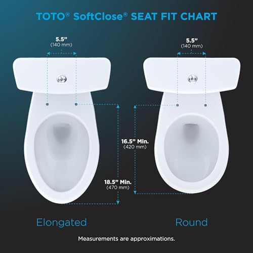 TOTO SoftClose Cotton White Round Toilet Seat & Lid - Slow Close, Easy Install