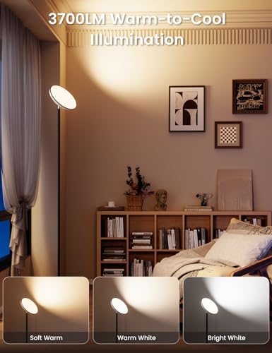WOWLUMEN UFO Torchiere Floor Lamp RGB Black - 42W 3700LM Ambient & Main Lighting