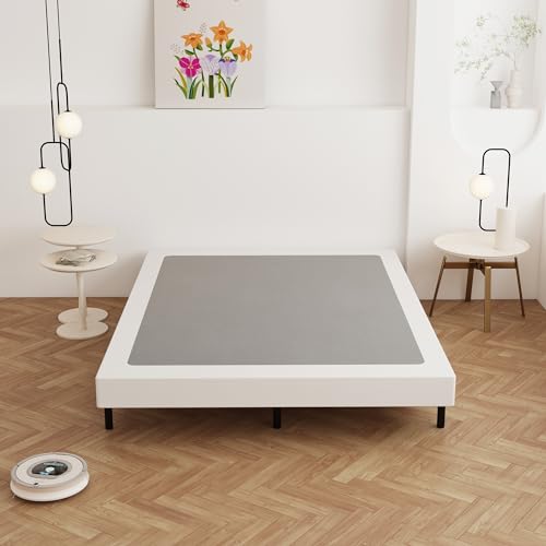 Maenizi Queen Box Spring 4 Inch Low Profile Bed Base with Fabric Cover - Stable & Noise-Free