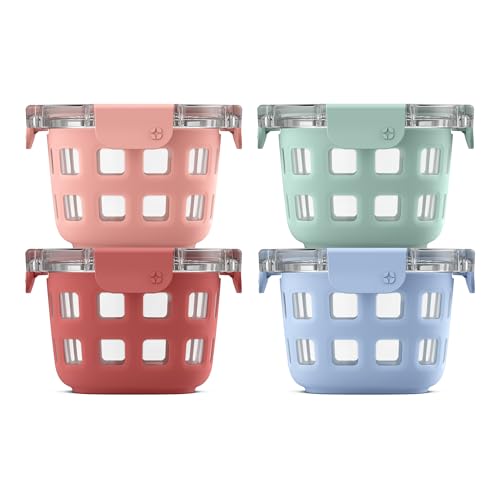 Ello Duraglass 2-Cup Food Storage Containers with Lids - Melon 4 Pack