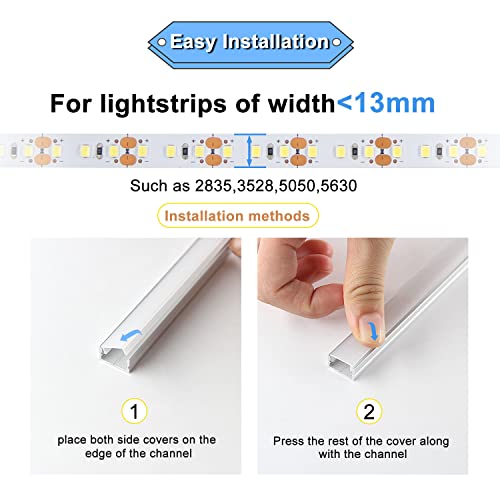 VST 10-Pack 3.3ft Aluminum LED Channel with Milky White Cover - Silver & Milky Variant