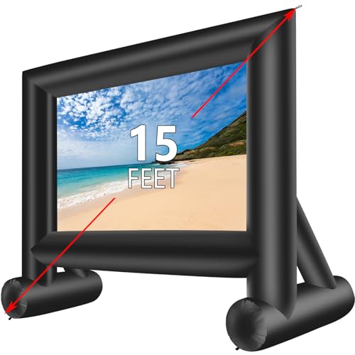 15ft Inflatable Projector Screen with Air Blower & Storage Bag | Outdoor Movie Setup