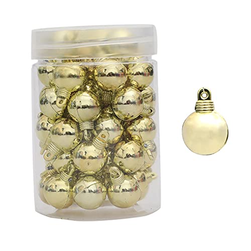 48Pcs Mini Gold Shatterproof Christmas Ball Ornaments for Small Trees & Holiday Decor