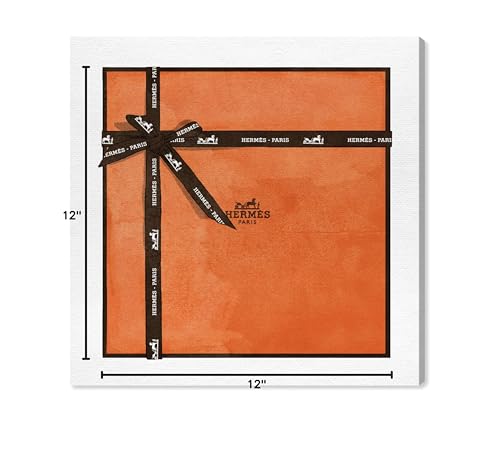 Oliver Gal 'Perfect Orange Gift' The Fashion Wall Art Decor Collection Contemporary Premium Canvas Art Print 12" x 12"