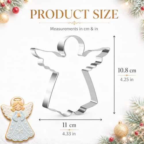 Angel Cookie Cutter 4.3 Inch Stainless Steel – Christmas Biscuit Mold