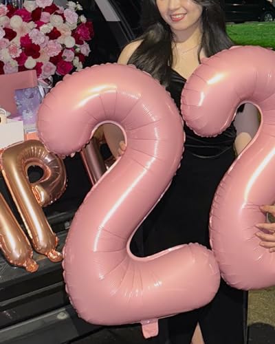 Pearlescent Pink Number 15 Balloons 40 inch, 15 Number Balloons, 15th Birthday Decorations for Girls 15 Year Old Pastel Pink Party Supplies