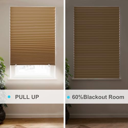MYshade 6 Pack Brown Temporary Window Shades 36"W x 72"H - No Tools Easy Install
