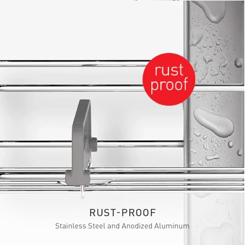 simplehuman Medium Adjustable Shower Caddy - Stainless Steel & Anodized Aluminum