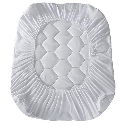 King Mattress Pad with Deep 8-21 Inch Pocket - Ultra Soft Quilted Fitted Cover - White