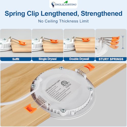 White 6 Inch LED Recessed Ceiling Light 24 Pack Dimmable 5CCT Slim Downlight