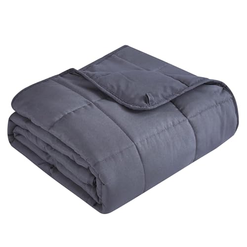 Topcee Dark Grey Weighted Blanket 20lbs 60x80 Queen Breathable Microfiber