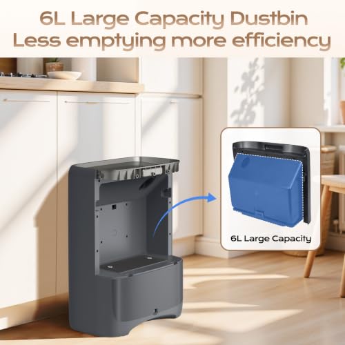 Touchless Vacuum Dustpan with Extra Filter - Black - Hair & Debris Pickup