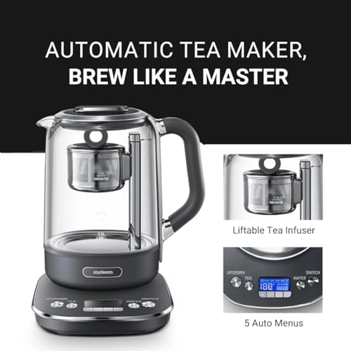 Joydeem 1.7L Electric Kettle with Auto Lift Tea Infuser & Temperature Control