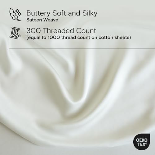 Organic Bamboo Duvet Cover Set Ivory Full/Queen - Cooling Soft Bedding