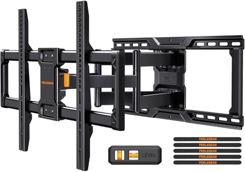 Perlegear Full Motion TV Wall Mount 45-95 Inch Max 150 lbs - No LED, Wood Stud Compatible