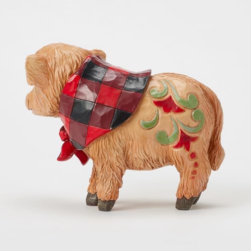 Enesco Jim Shore Highland Glen Calf Figurine with Plaid Scarf 4.5 In