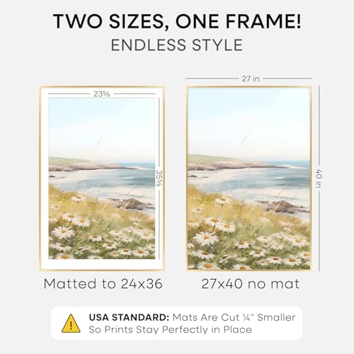 Champagne Gold Poster Frame 27x40 with White 24x36 Mat - Homeforia