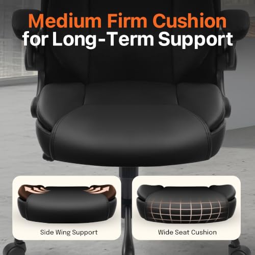 NEO CHAIR Black High Back Office Desk Chair with Flip-up Armrests