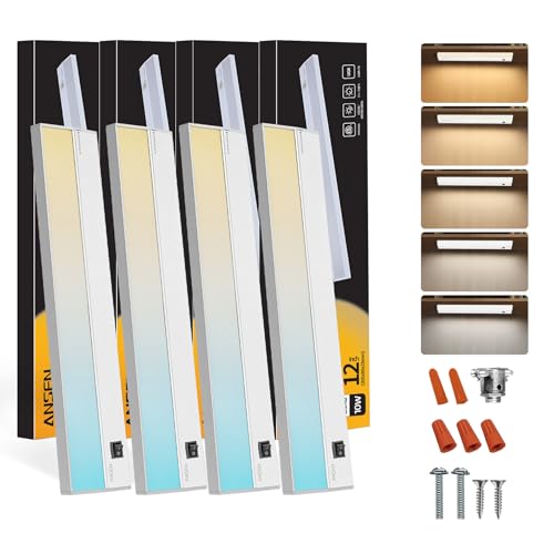 12-Inch Under Cabinet LED Lighting Kit Dimmable 10W Warm White to Daylight