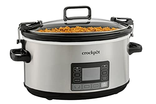 7-Quart Programmable Slow Cooker with Locking Lid - Stainless Steel, Travel-Friendly