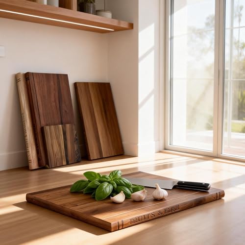 Book-Shaped Cutting Boards Set of 3 - Acacia & Walnut Kitchen Prep Boards
