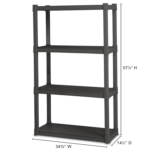 Sterilite 4 Shelf Heavy-Duty Plastic Storage & Utility Shelving Unit - Model 1