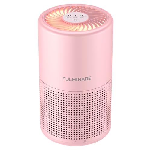 Pink HEPA Air Purifier for Bedroom - 1 Pack, FULMINARE H13 Filter