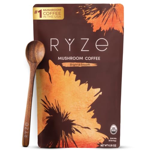 RYZE Organic Mushroom Coffee Starter Kit - Medium Roast, Pack of 2, 60 Servings
