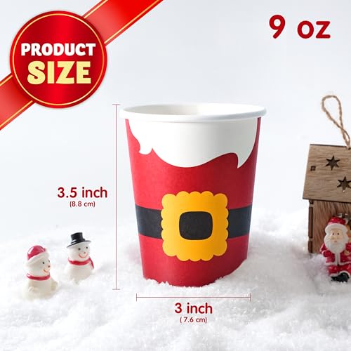 Cute JOYIN 100PCS 9oz Christmas Disposable Paper Cups - Holiday Party Drinkware