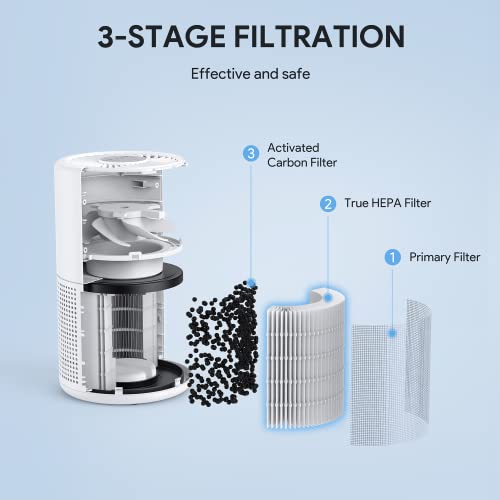 FULMINARE White 2 Pack Air Purifiers with H13 True HEPA Filter for Bedroom