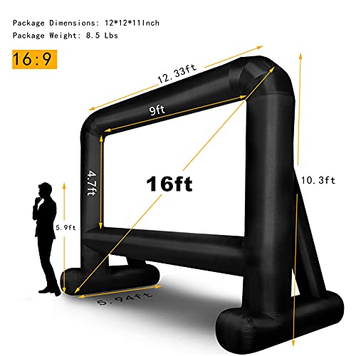 Inflatable Movie Screen 16FT Outdoor Projection Screen with Rear Support