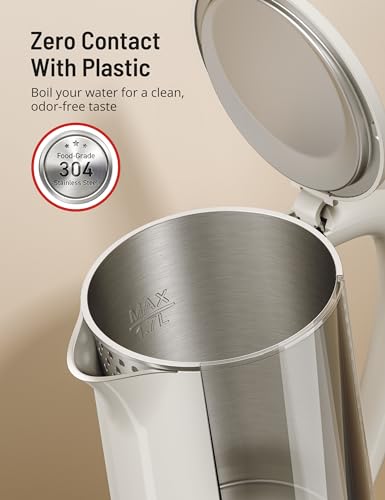 Paris Rhône Ivory Electric Kettle with Temperature Control, 1.7L, Digital Display