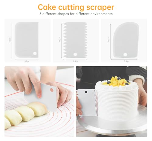 Round 25PC Cake Decorating Turntable Set with Aluminum Stand & Accessories