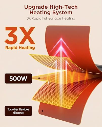 XL Large Food Warming Mat 24x15 Inch - Fast 10s Full Surface Heating, Adjustable Temperature & Timer