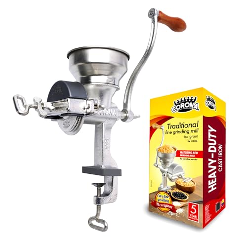 Corona Manual Grain Mill - Cast Iron Hand Grinder for Corn, Wheat & Coffee