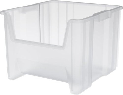 Akro-Mils Stak-N-Store Heavy Duty Stackable Storage Bins - Clear, 17.5" x 16.5" x 12.5" | 2-Pack