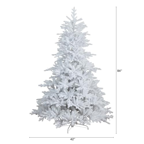 Nearly Natural 7ft White Artificial Christmas Tree with 440 LED Lights