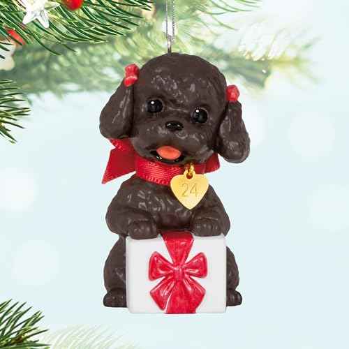 Hallmark Keepsake Christmas Ornament 2024, Puppy Love Poodle 2024, Gifts for Animal Lovers
