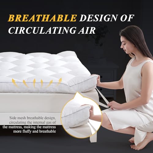 White Twin Mattress Topper 3 Inch Ultra Thick Supportive Memory Foam Bedding
