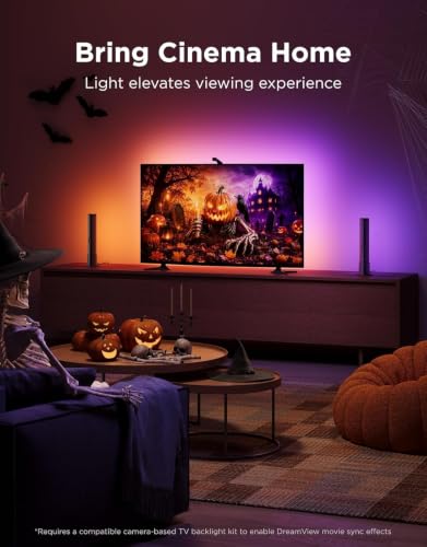 Govee Smart RGBICWW TV Light Bar for Living Room & Gaming - Black - Segmented Color & App Control