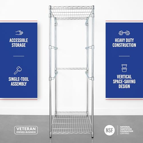 1 Pack Steel Tote Rack for 27 Gallon Bins - Silver, 5-Tier Storage Organizer