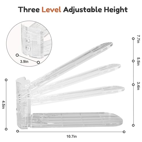 Neprock Transparent Shoe Stacker Set - Space Saving 20 Pack, Adjustable Height, Thickened, Clear Shoe Organizer