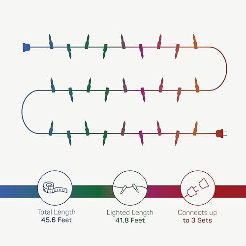 SEWANTA 200-LED Multicolor Christmas String Lights 50 ft Indoor/Outdoor